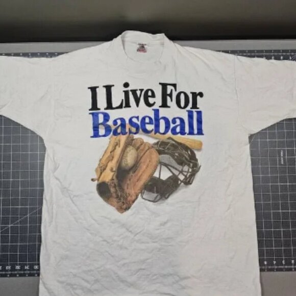 Vintage Baseball Is Life Tshirt XXL 90s Singlestitch Sportswear Streetwear Read - Picture 1 of 8